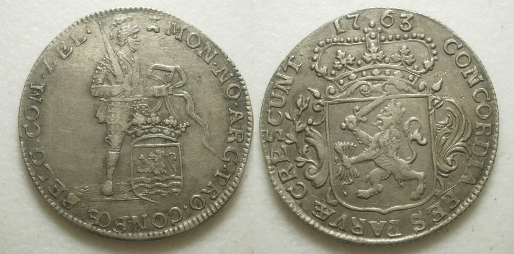 Zeeland ¼ Zilver Dukaat 1763, Postzegels en Munten, Vóór koninkrijk, Zilver, Ophalen of Verzenden, Losse munt