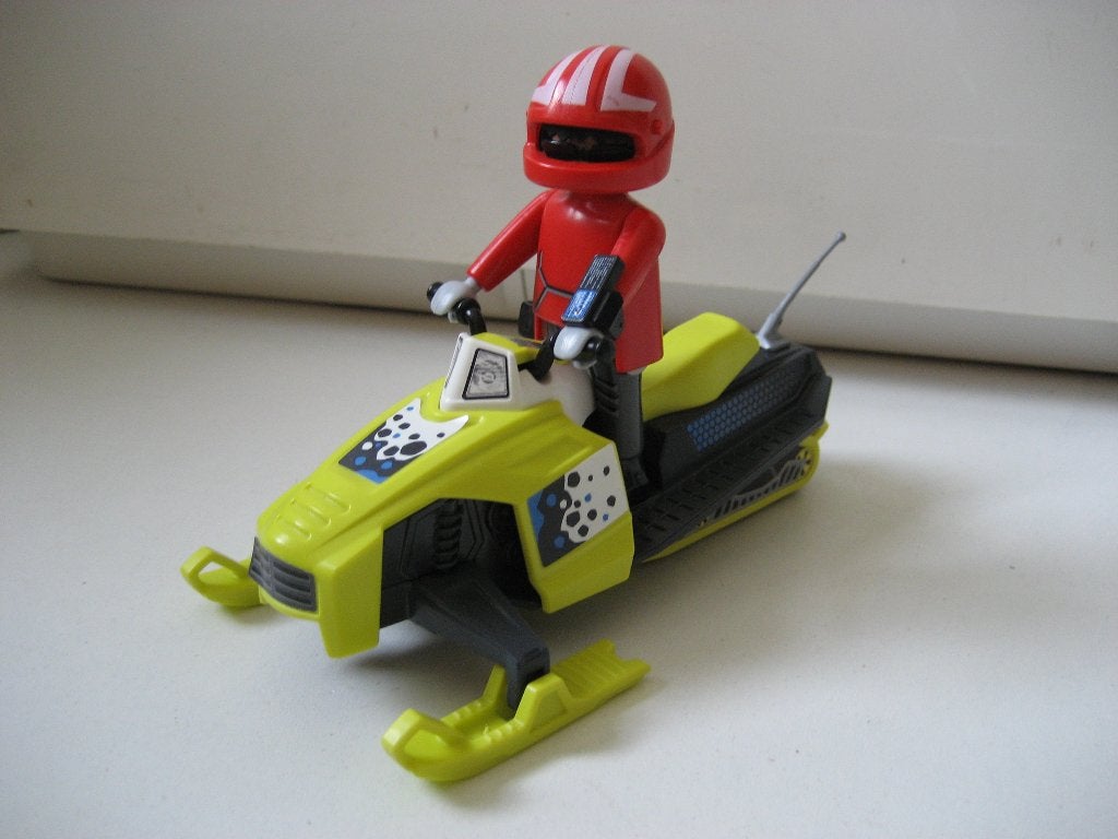 playmobil sneeuwscooter met bestuurder, Ophalen of Verzenden, Zo goed als nieuw