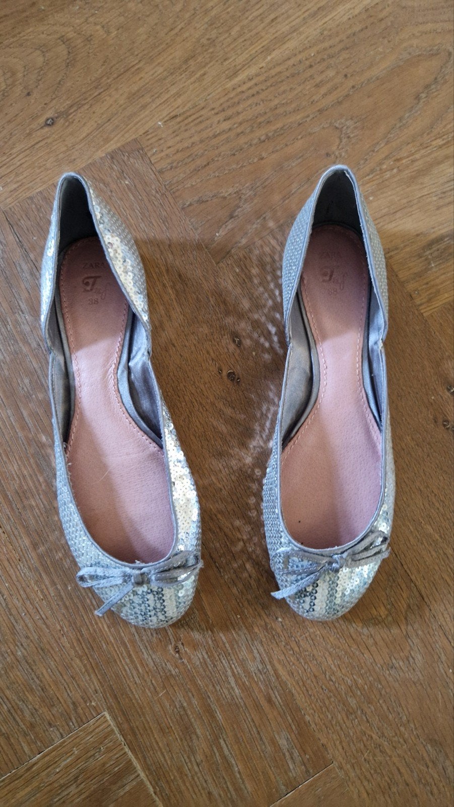 Zara ballerina's met pailletten - Maat 38, Overige kleuren, Zara, Zo goed als nieuw, Ballerina's