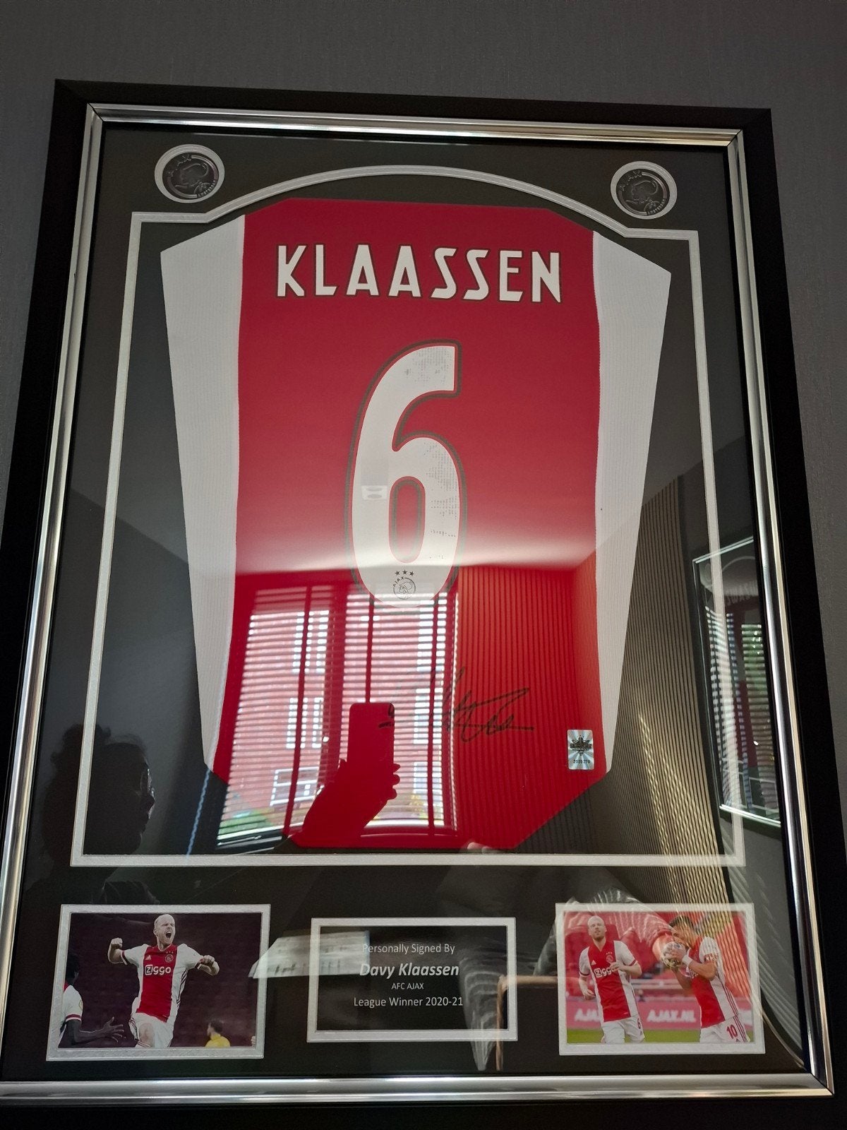 Ingelijst gesigneerd Ajax shirt Davy Klaassen 2020-21, Ophalen of Verzenden, Zo goed als nieuw, Ajax, Shirt