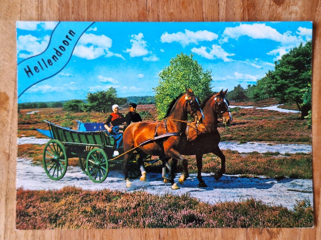 ak Hellendoorn paard en wagen, Ophalen of Verzenden, 1980 tot heden, Ongelopen, Overijssel