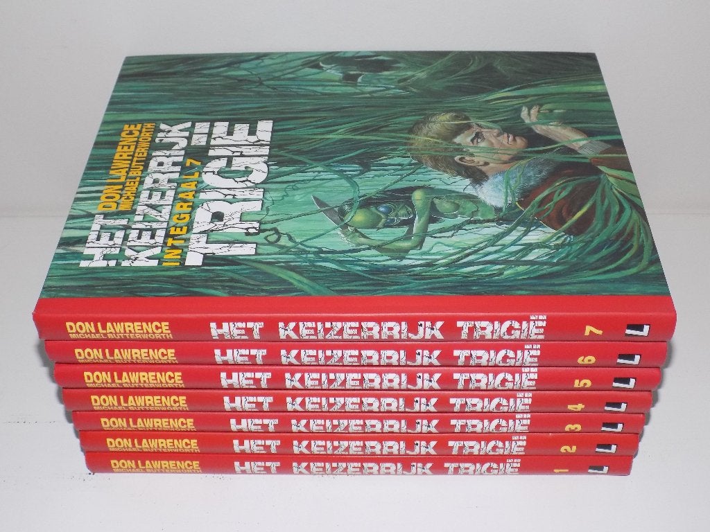 Trigië ~ Complete serie Integrale hardcovers 1 t/m 7, Complete serie of reeks, Ophalen of Verzenden, Zo goed als nieuw, Don Lawrence