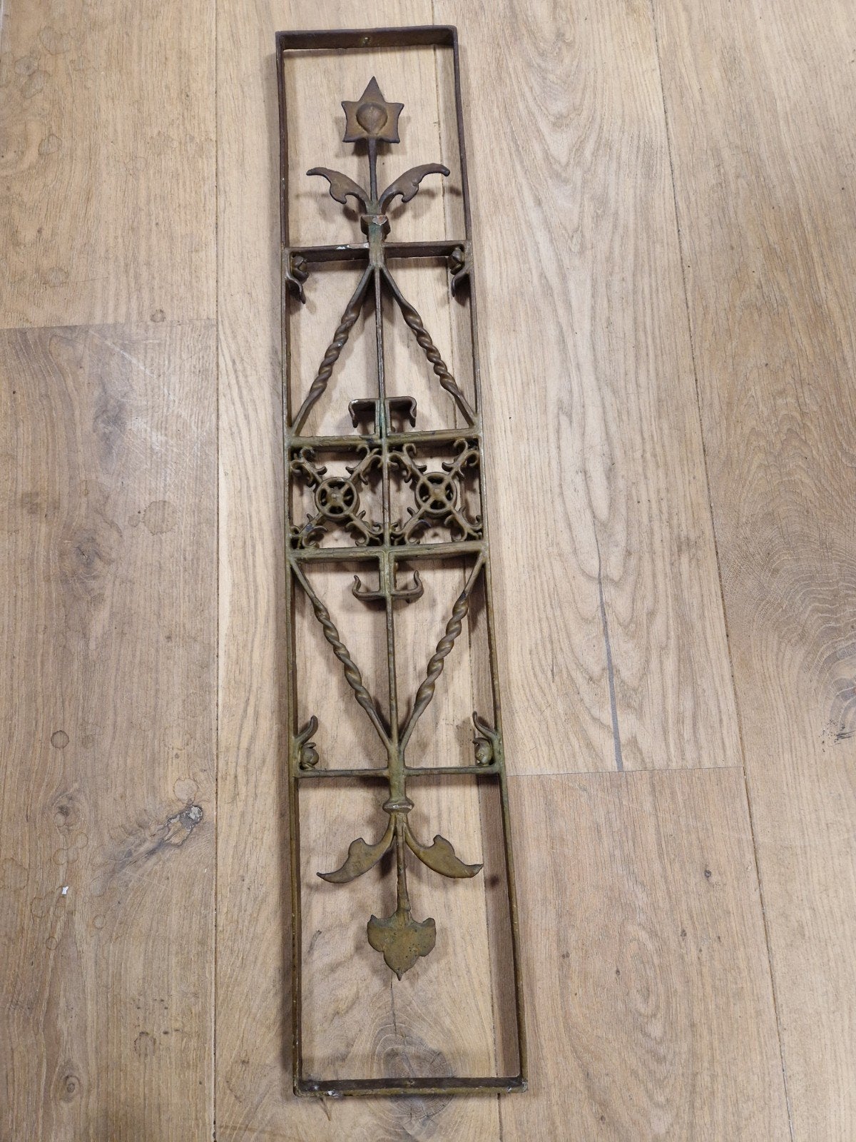 Antiek smeedijzeren sierhekwerk - decoratief paneel, Ophalen of Verzenden