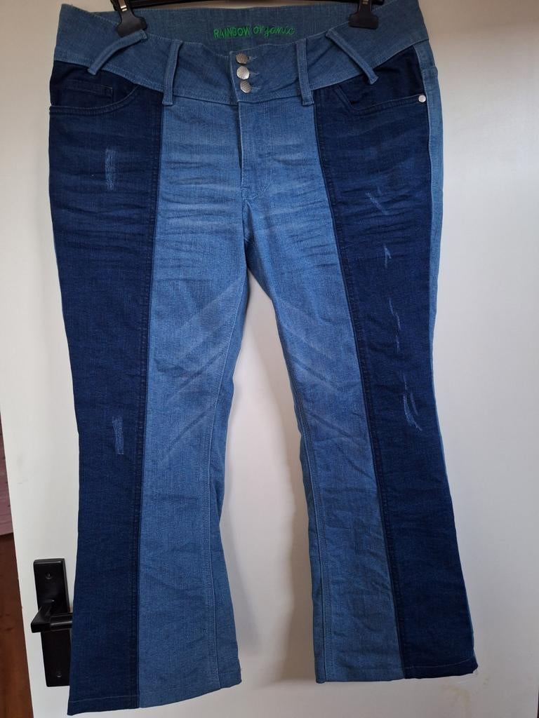 Rainbow spijkerbroek jeans 2 kleuren maat 46 48 stretch, Kleding | Dames, Spijkerbroeken en Jeans, Ophalen of Verzenden, Zo goed als nieuw