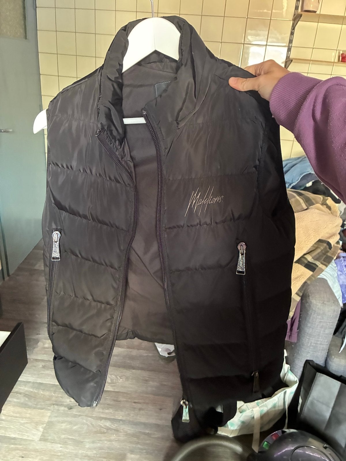 Malelions bodywarmer zwart maat XS, Ophalen, Zo goed als nieuw, Maat 46 (S) of kleiner, Zwart