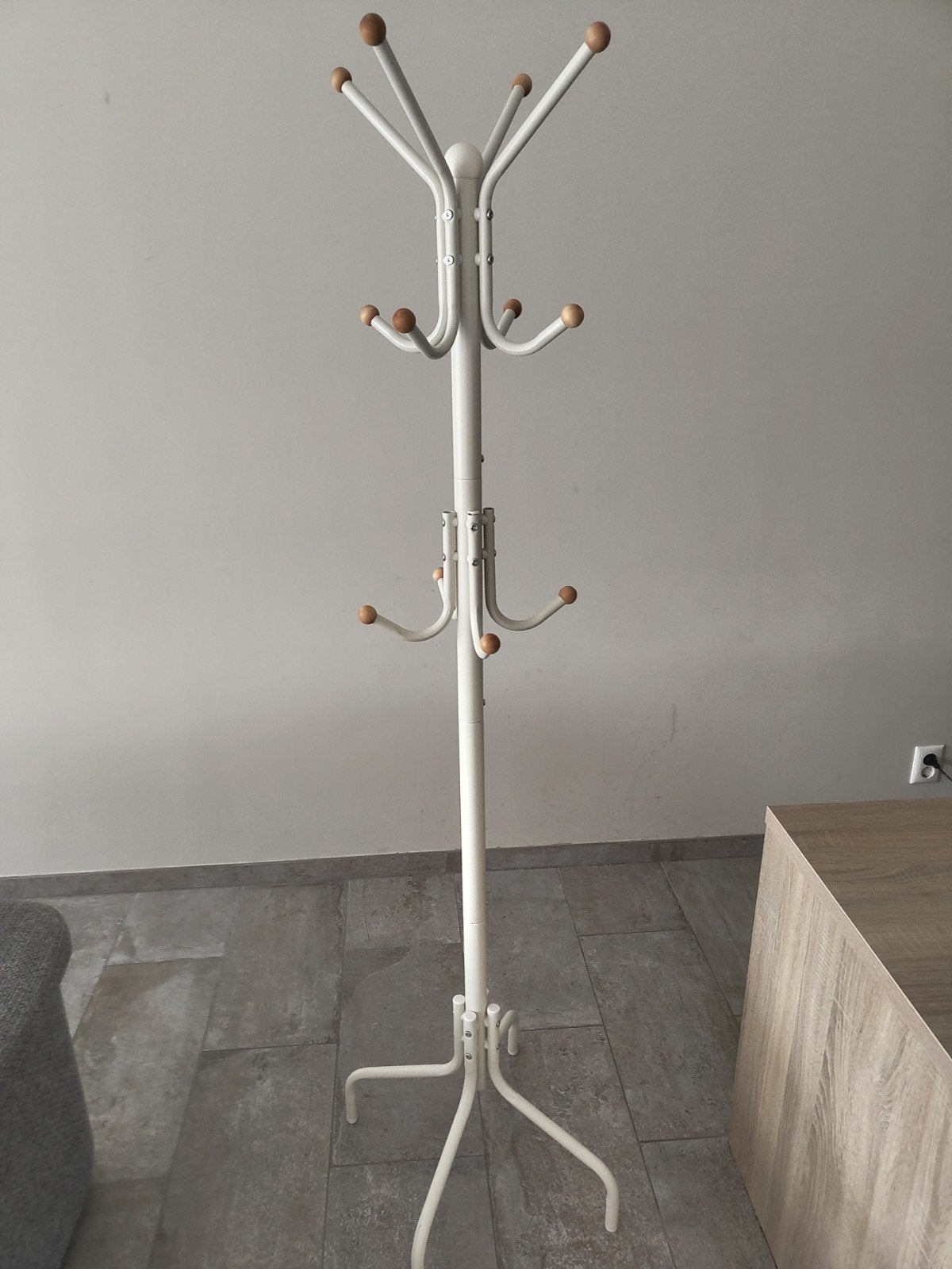 Witte staande kapstok met houten knoppen, Huis en Inrichting, Woonaccessoires | Kapstokken, Ophalen