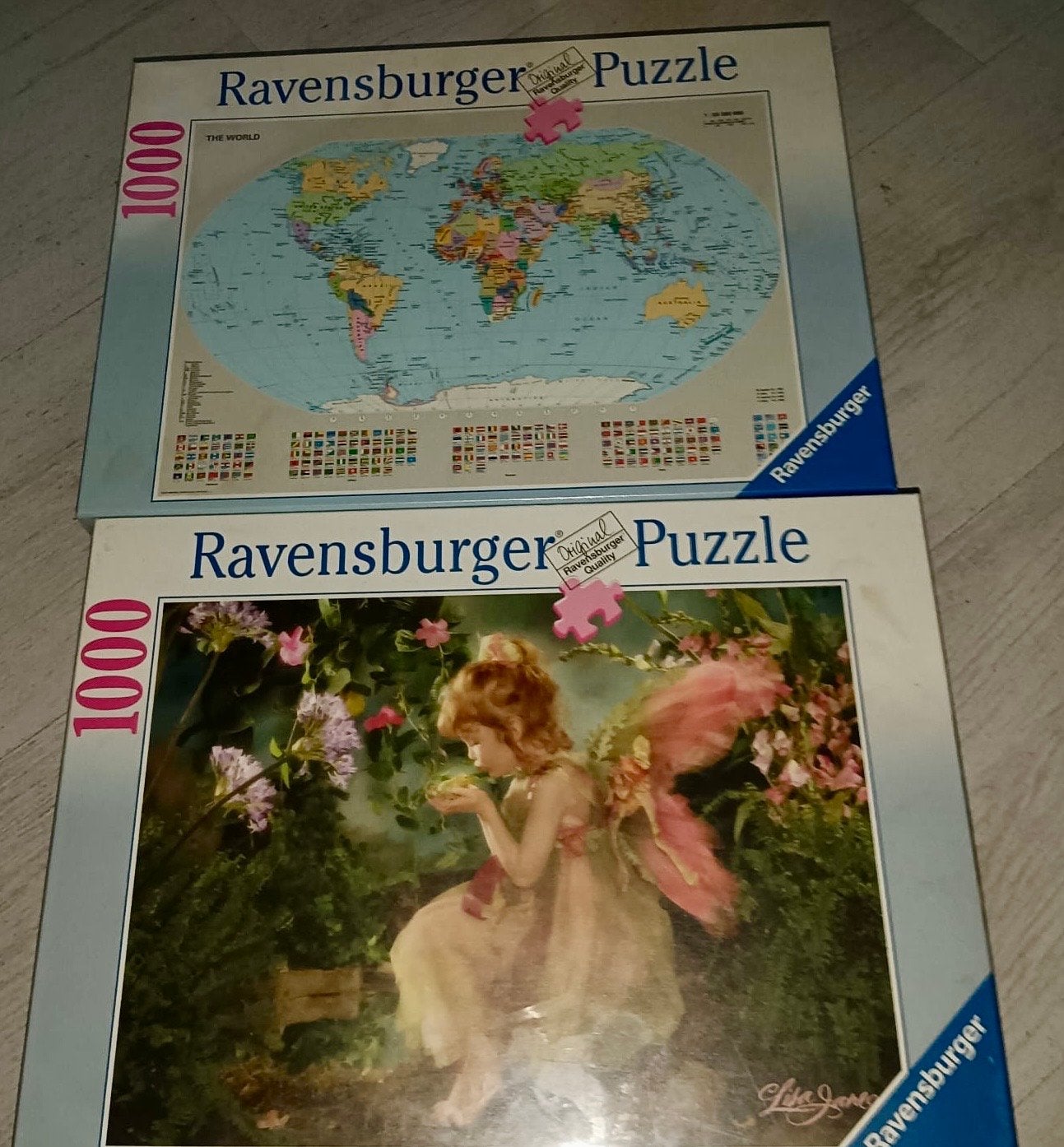 2 Nieuwe Ravensburger Puzzels 1000 stukjes - Wereldkaart & E, Hobby en Vrije tijd, Ophalen of Verzenden, 500 t/m 1500 stukjes