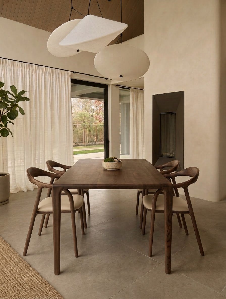 Walnoot eettafel - Design tafel 220x100 - artisan look, Ophalen, 200 cm of meer, 50 tot 100 cm, Zo goed als nieuw