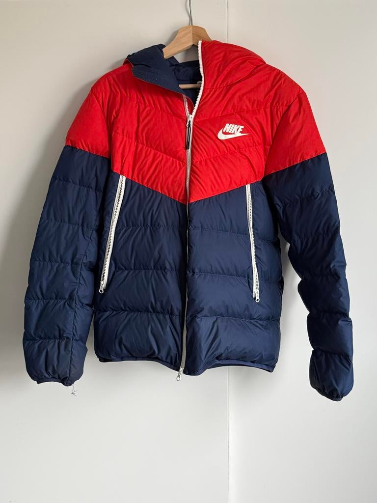 Nike Puffer Jas Rood/Blauw Maat M, Ophalen of Verzenden, Gedragen, Maat 48/50 (M), Blauw
