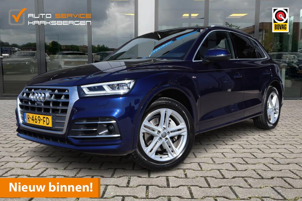 Audi Q5 2.0 TFSI Quattro S-Line | Trekhaak | 360 Camera | AC, Auto's, Audi, Automaat, Gebruikt, 4 cilinders, Blauw