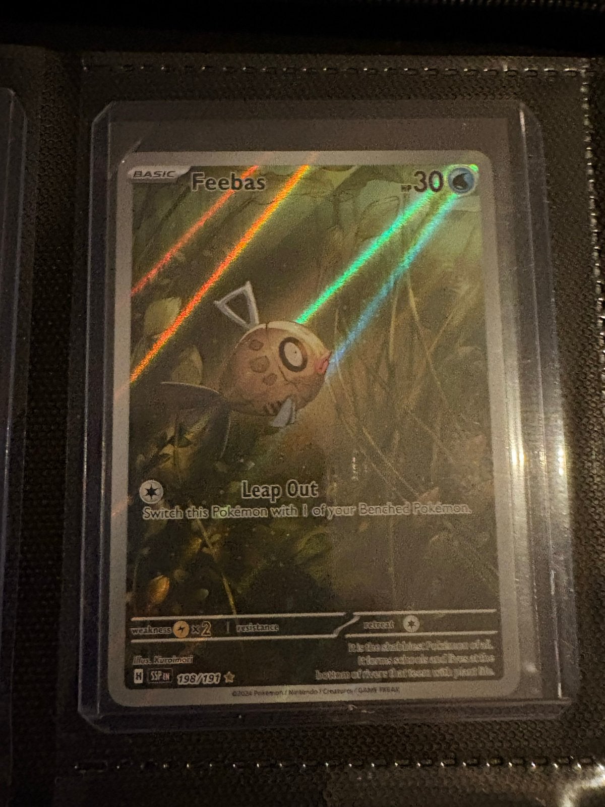 Feebas 198/197 HSN Pokémon Kaart - Foil, Ophalen of Verzenden, Zo goed als nieuw, Losse kaart, Foil