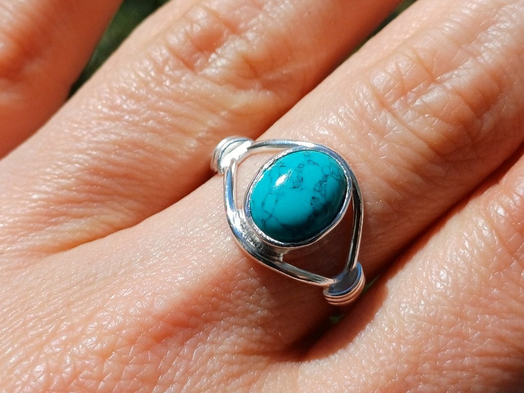 Vanoli 925 zilveren ring met turquoise maat 18, Daiva1973@hotmail.com, 18 tot 19, Vanoli, Blauw