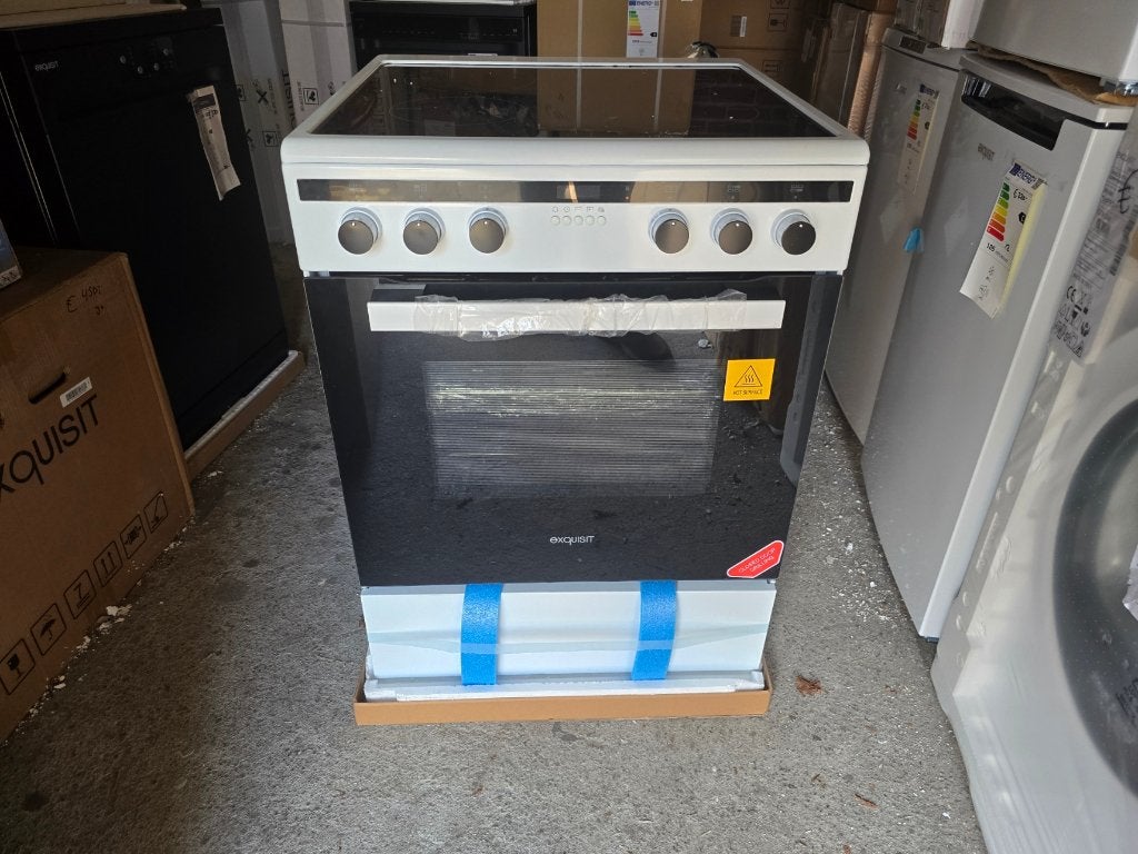 Nieuwe inductie witte vrijstaand fornuis 60 cm breed, Witgoed en Apparatuur, Hete lucht, 60 cm of meer, Nieuw, Inductie