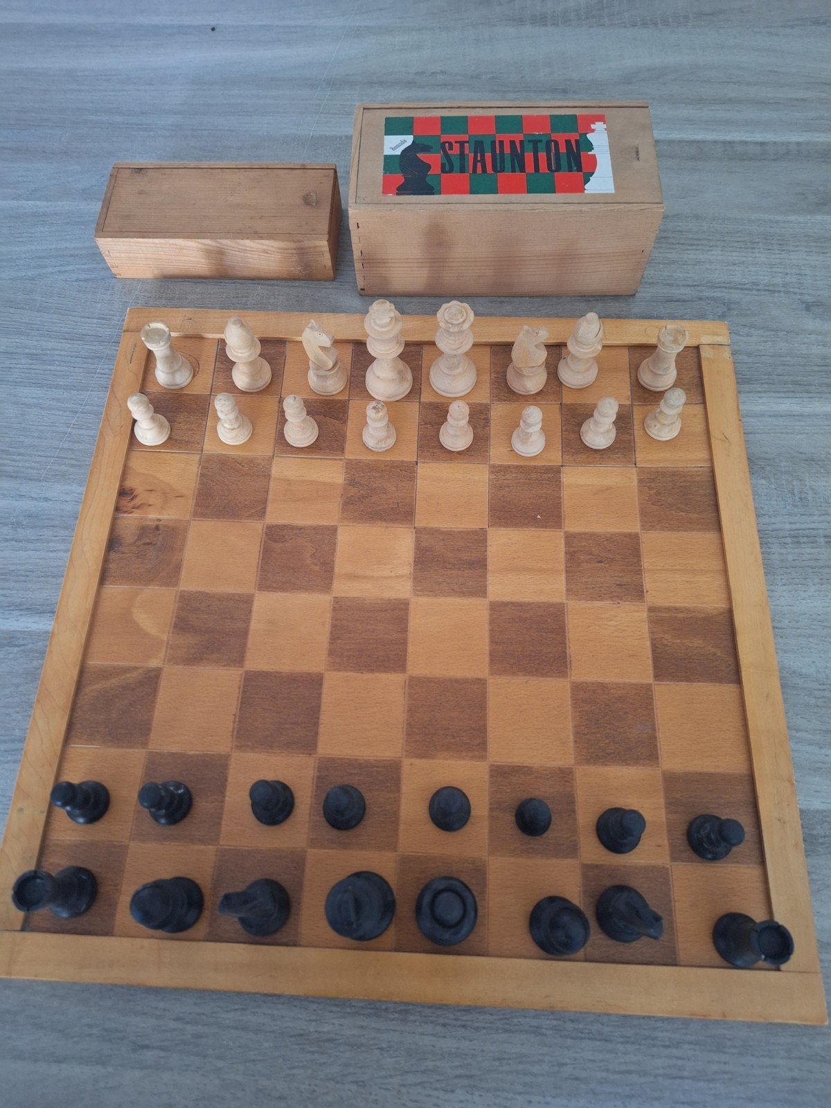 schaak en dam spel  staunton, Een of twee spelers, Ophalen of Verzenden, Zo goed als nieuw