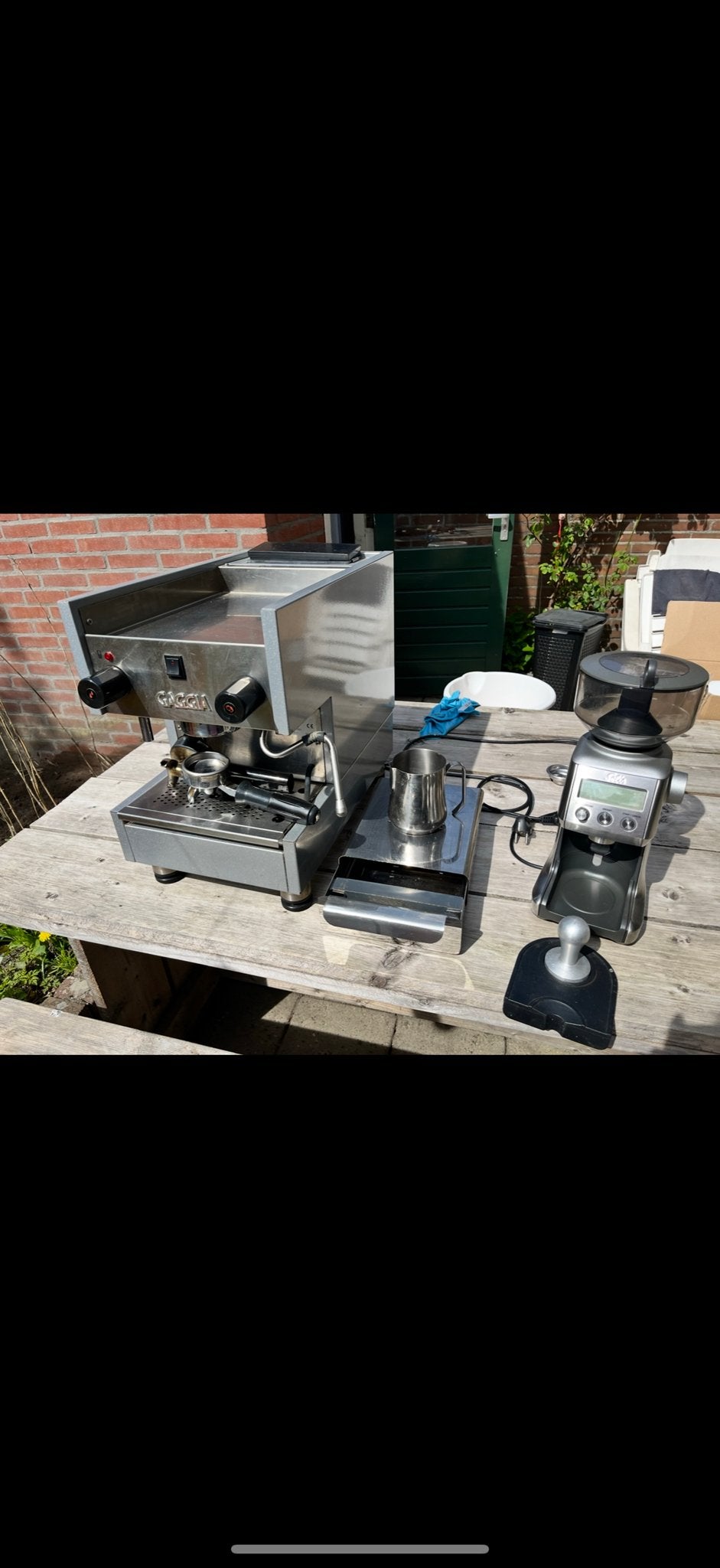 Gaggia Classic Espressomachine met Solis Koffiemolen, Gebruikt, Espresso apparaat, Gemalen koffie, 2 tot 4 kopjes