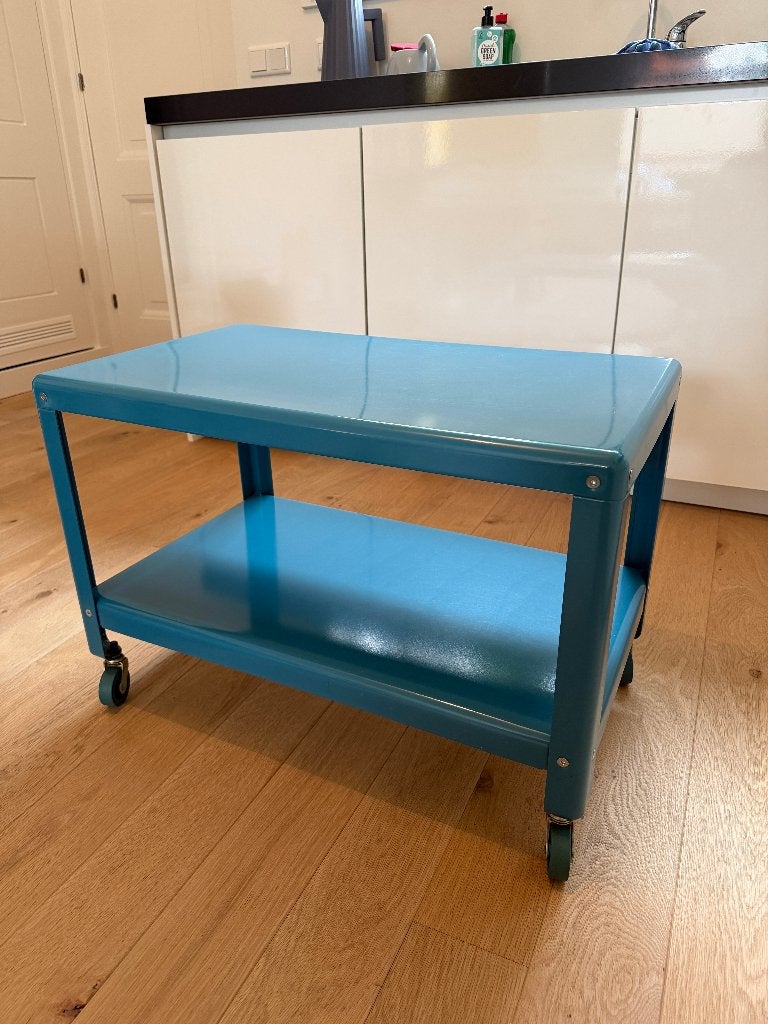 Blauwe IKEA PS 2012 koffietafel, Gebruikt, Metaal of Aluminium, 55 tot 75 cm, Modern