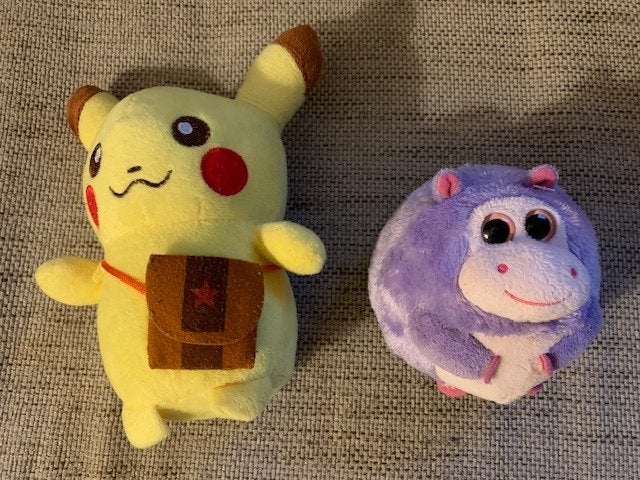 Pokemon Pikachu knuffel 22 cm en Ty Dewdrop 12 cm, Ophalen of Verzenden, Gebruikt, Overige typen