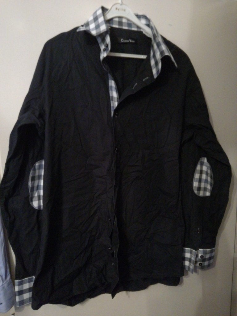 Als Nieuw overhemd CLAUDE VIGO zwart wit ruiten kraag XL, Kleding | Heren, Verzenden, Zo goed als nieuw, Wit, Halswijdte 43/44 (XL)