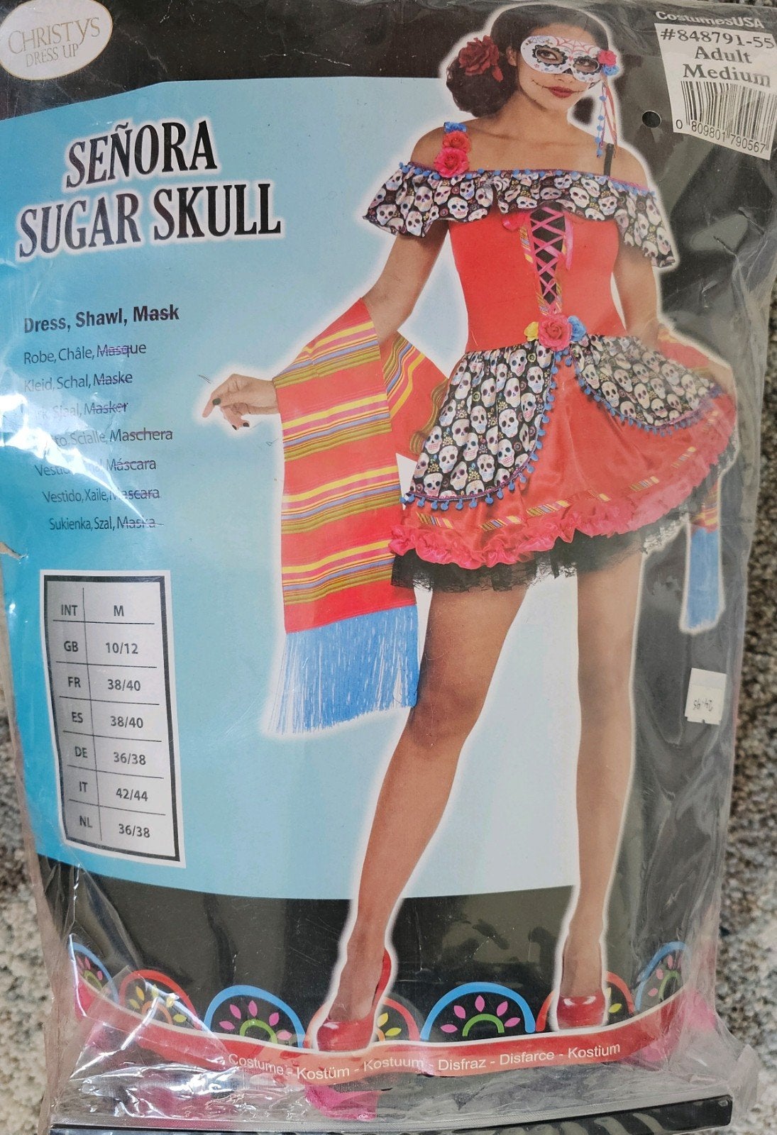 Halloween kostuum Senora Sugar Skull - Zo goed als nieuw, Kleding | Dames, Carnavalskleding en Feestkleding, Maat 38/40 (M), Ophalen of Verzenden