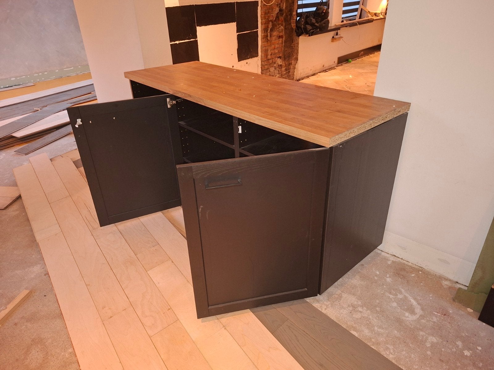 3 kasten ikea keuken en blad
zwart, Huis en Inrichting, Keuken | Keukenelementen, Ophalen, Gebruikt, Zwart, 150 tot 200 cm