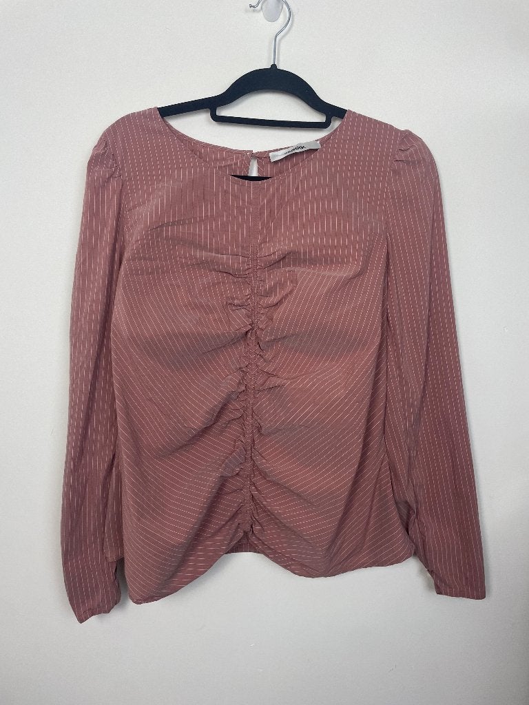 Zenggi pin stripe top blouse maat XXL roze geplooid, Vliegtuigstraat 28BG 1059CL, Amsterdam Nederland, Zenggi, Maat 46/48 (XL) of groter