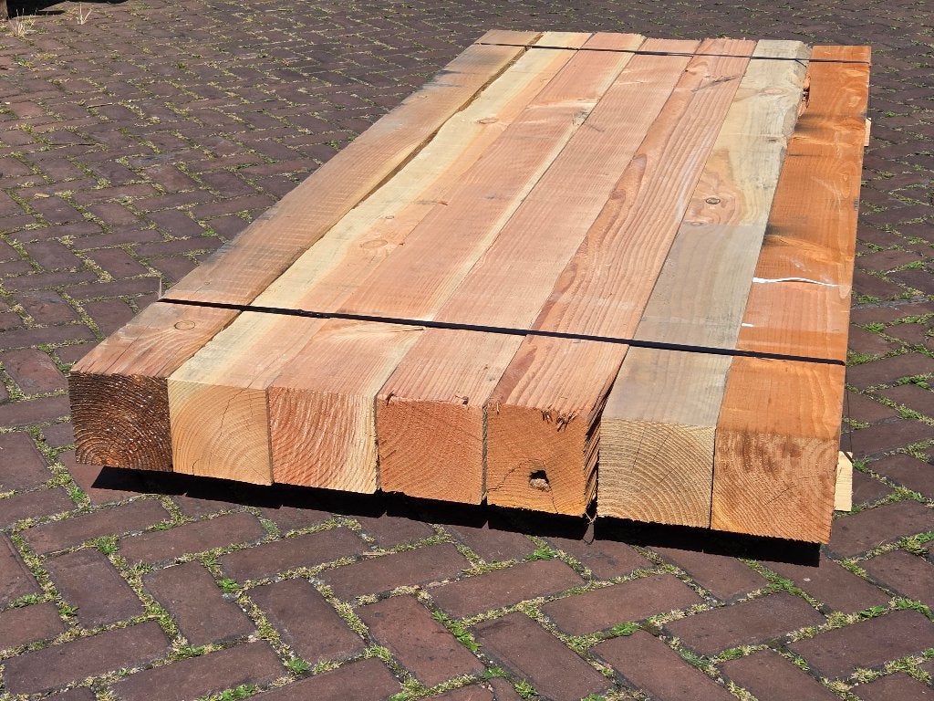7 Douglas palen 15x15 cm fijnbezaagd / 2.50 m lang nr: TB24, Ophalen, Nieuw, 180 tot 250 cm, Palen