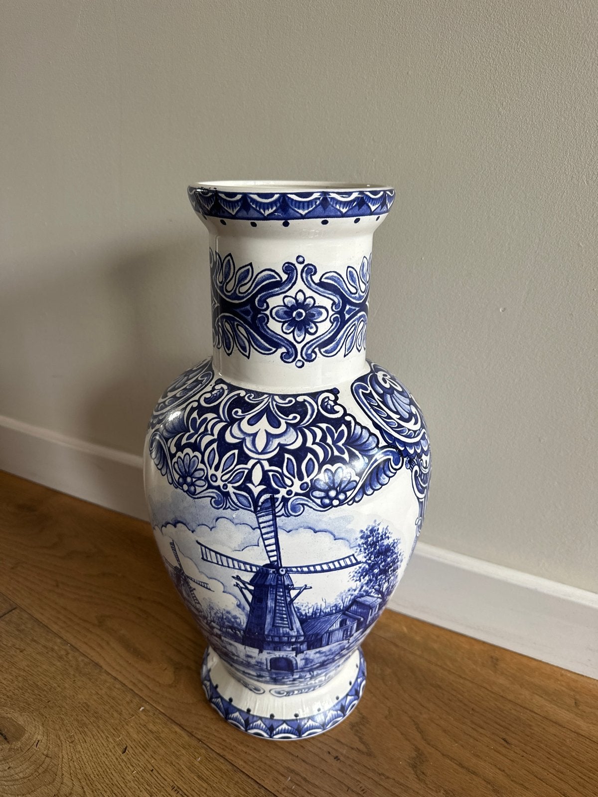 Grote Delfts Blauwe Vaas - 45 cm hoog, Antiek en Kunst, Ophalen
