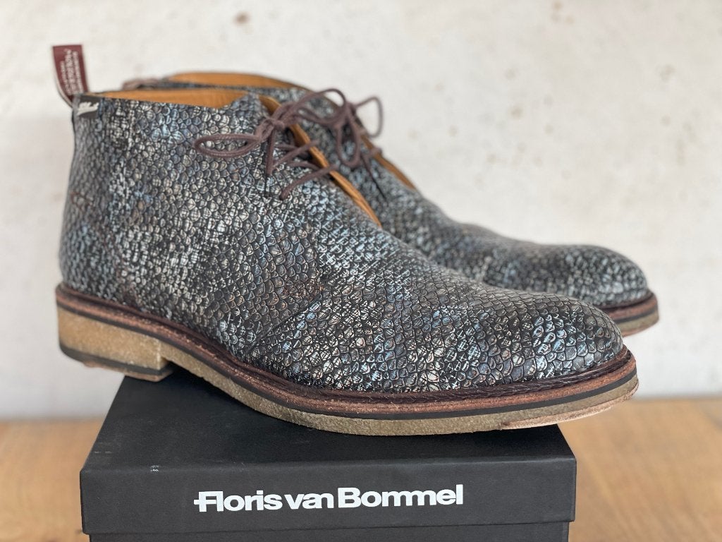 Floris van Bommel De Tanker veterboot grijs/blauw maat 45, Kleding | Heren, Schoenen, Blauw, Boots, Floris van Bommel, Ophalen of Verzenden