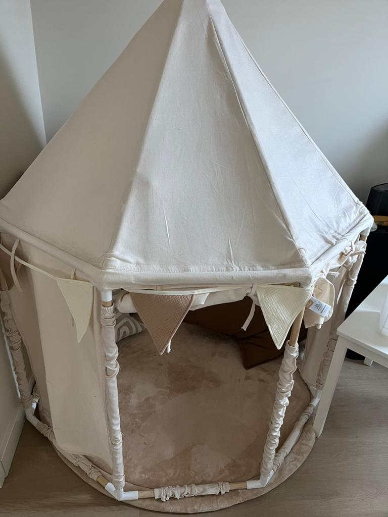 Kid’s concept paviljoen tent off white - incl rond kleed, Ophalen, Zo goed als nieuw