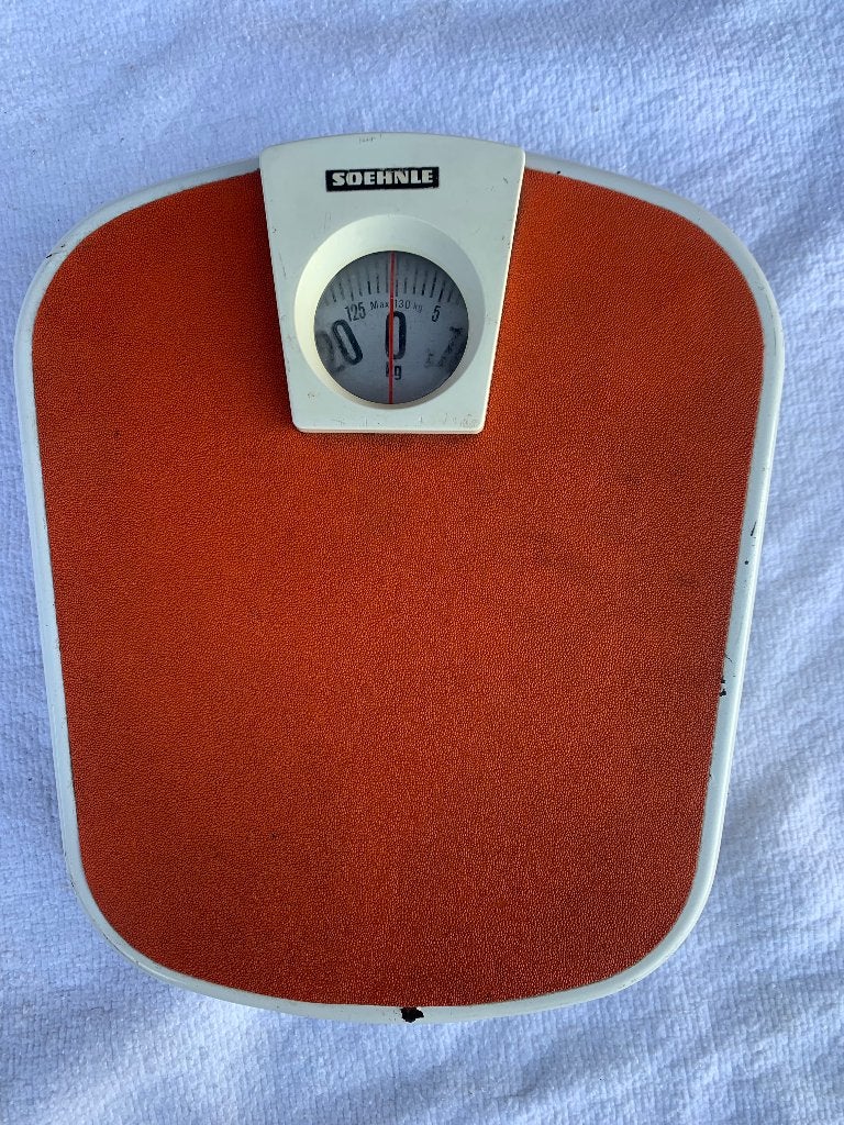personen weegschaal personenweegschaal oud vintage jaren 60, Witgoed en Apparatuur, Gebruikt, 100 kg of meer, Ophalen of Verzenden