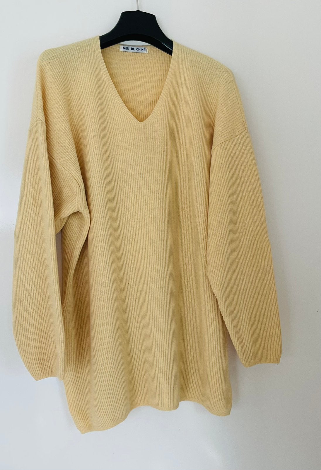 MER DE CHINE WOLLEN TRUI ( XL ), Kleding | Dames, Verzenden, Zo goed als nieuw, Maat 46/48 (XL) of groter, Geel