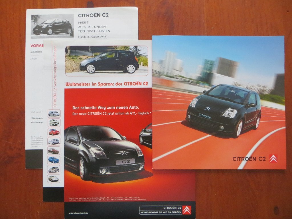 Citroën C2 (aug. 2003) met 3 bijlagen, Ophalen of Verzenden, Nieuw, Citroën