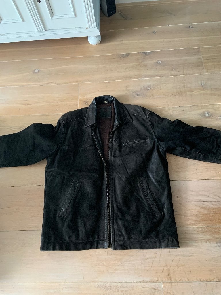 Herenjas maat xL maat 56 antraciet Leren Jack, Ophalen of Verzenden, Zo goed als nieuw, Maat 56/58 (XL), Grijs