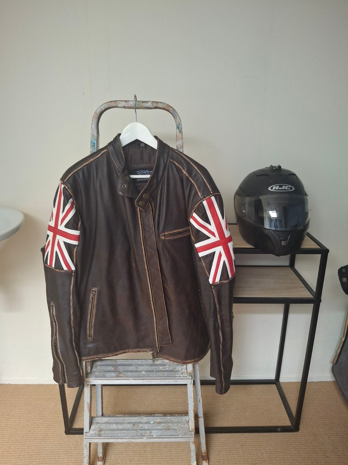 Leren motorjas heren 3XL bruin - Perfecte staat, Ophalen