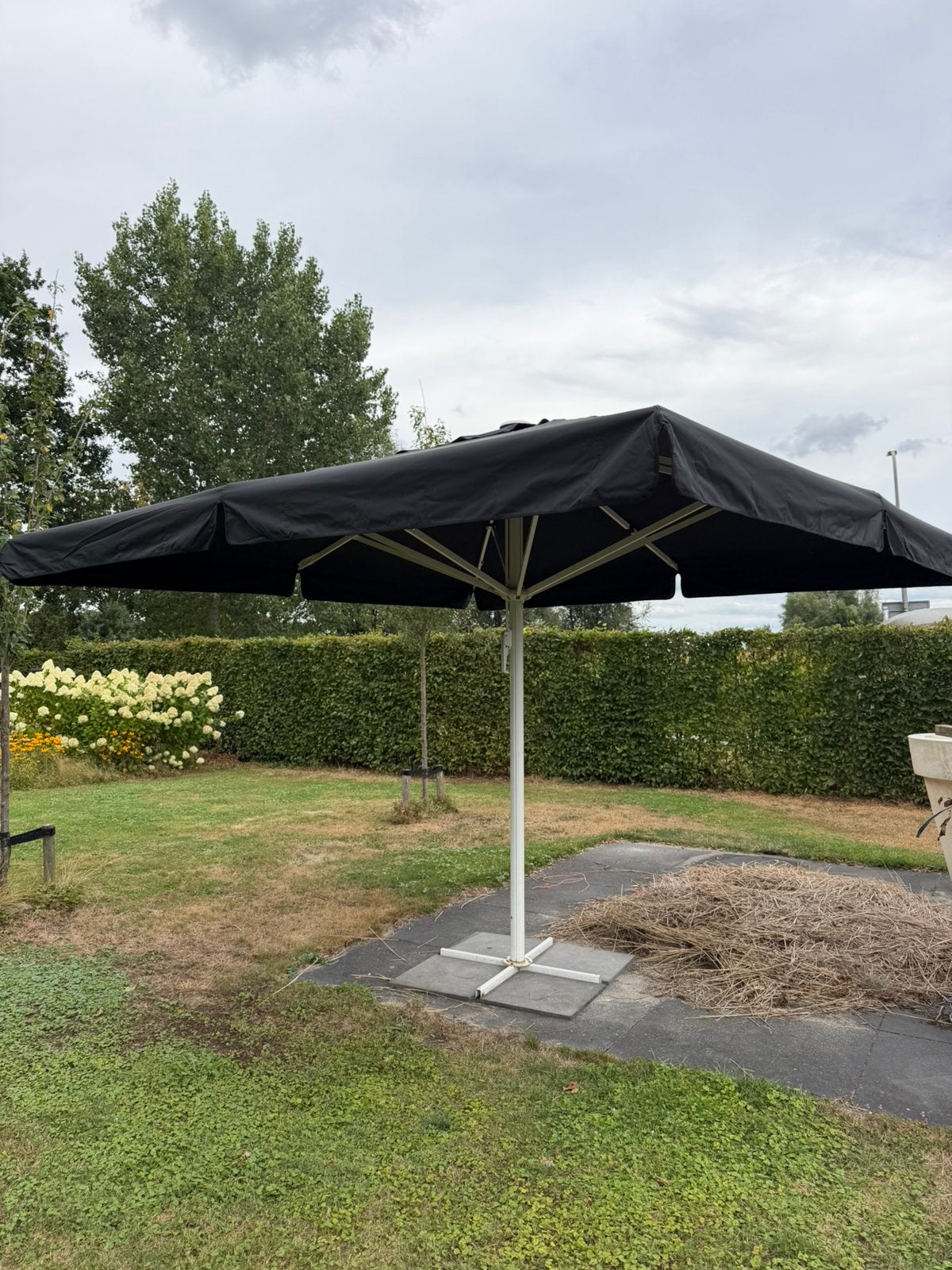 Horeca parasol profi 4x4 meter met hagelnieuw doek, Ophalen, Stokparasol, Meer dan 4 meter, Verstelbaar