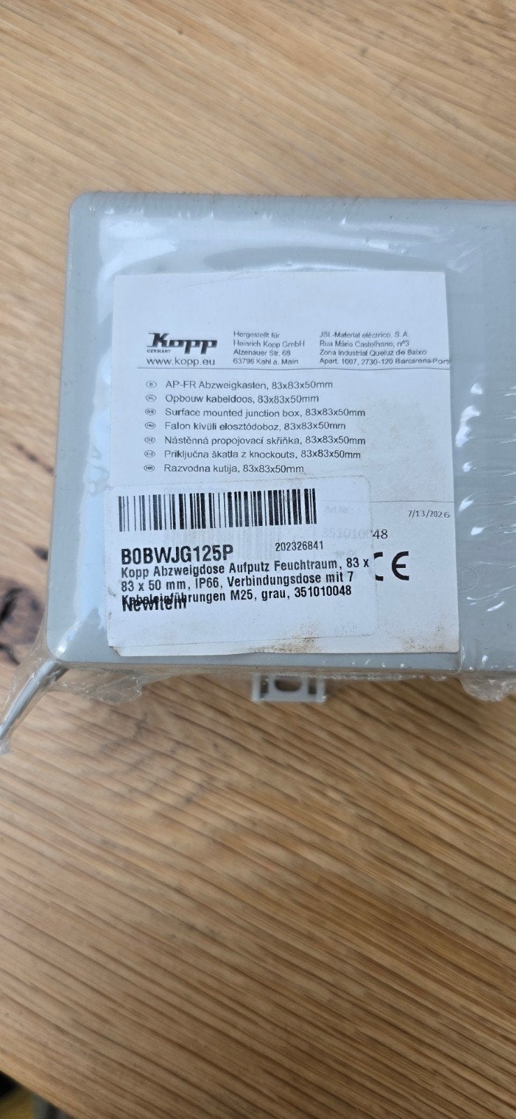 6x Lasdoos Kopp AP-FR 83x83x50mm - Nieuw, Ophalen of Verzenden, Nieuw, Overige merken, Overige typen