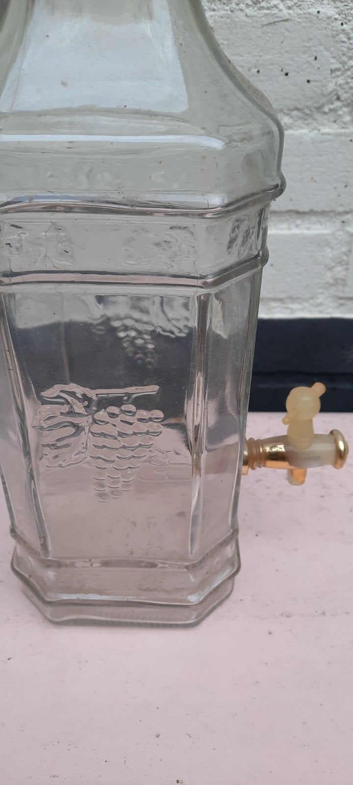 Vintage Glazen Drankdispenser met Kraantje, Ophalen of Verzenden