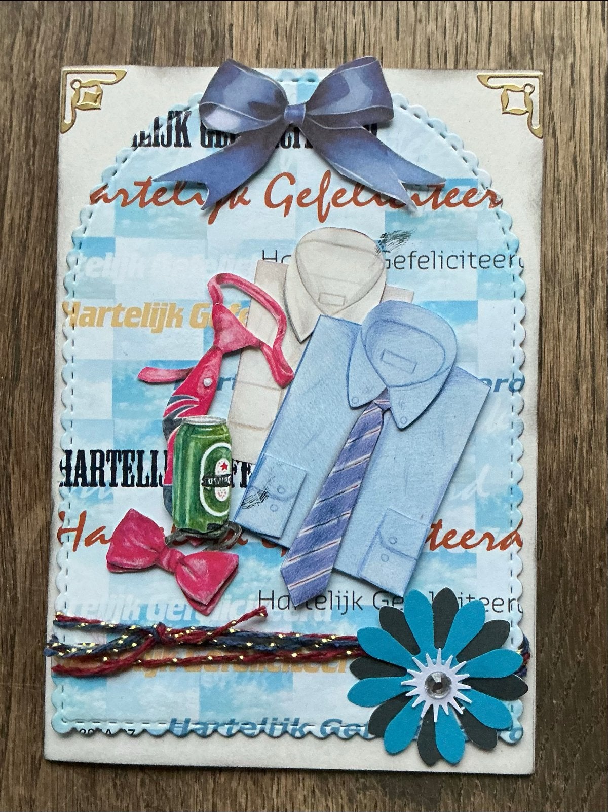 Handgemaakte felicitatiekaart voor mannen, Hobby en Vrije tijd, Verzenden, Nieuw, Man of Vrouw, Blanco kaart of Basiskaart