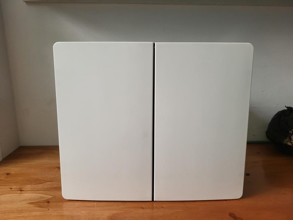 Bakelieten Vintage zwart wit wandkast medicijnkast jaren 50, Minder dan 50 cm, Gebruikt, Meerdere deuren, Ophalen of Verzenden