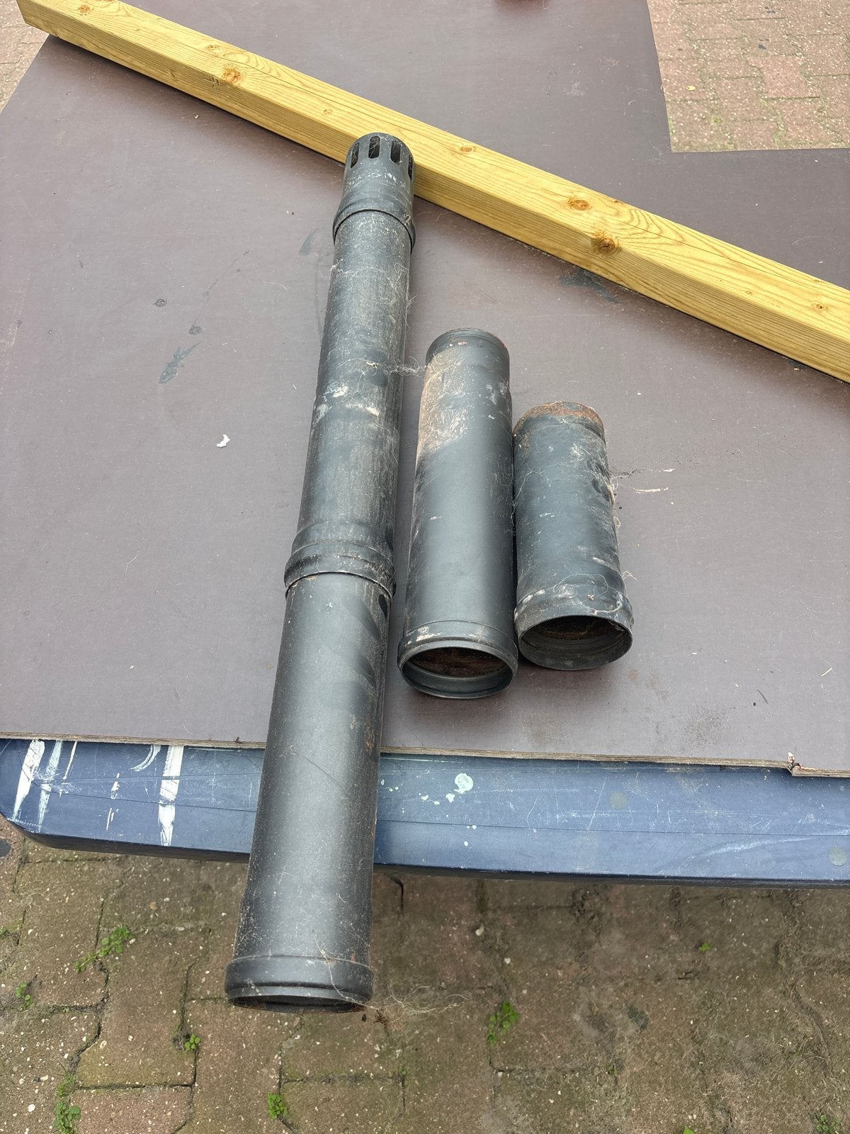 Gebruikte afvoerbuizen, pellet kachel rond 80, Huis en Inrichting, Ophalen, Gebruikt