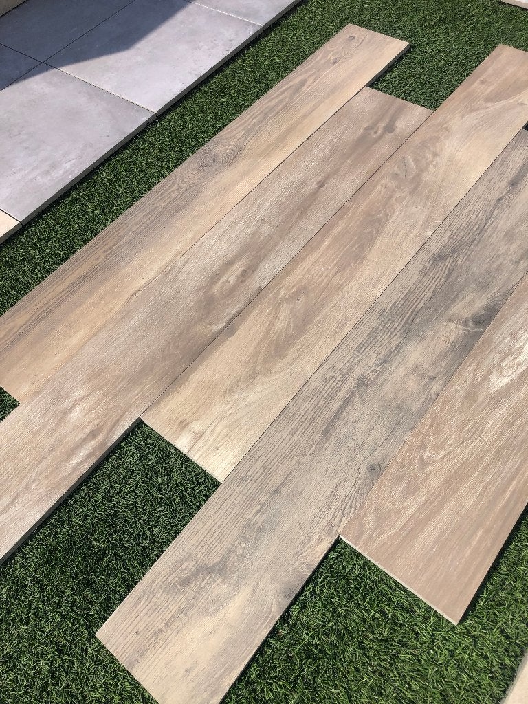 houtlook keramische terrastegels 180x23x2 cm Oak actie, Keramiek, Nieuw, Ophalen of Verzenden, 10 m² of meer
