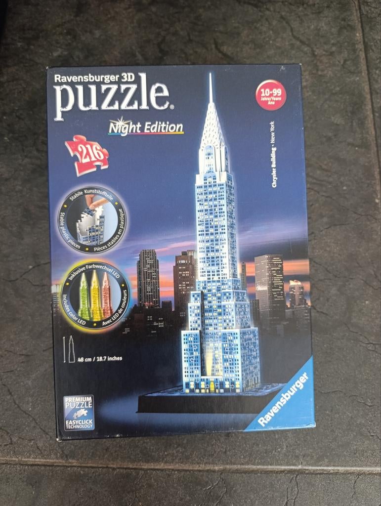 3D puzzel New York / Ravensburger, Ophalen of Verzenden, Minder dan 500 stukjes, Zo goed als nieuw, Rubik's of 3D-puzzel