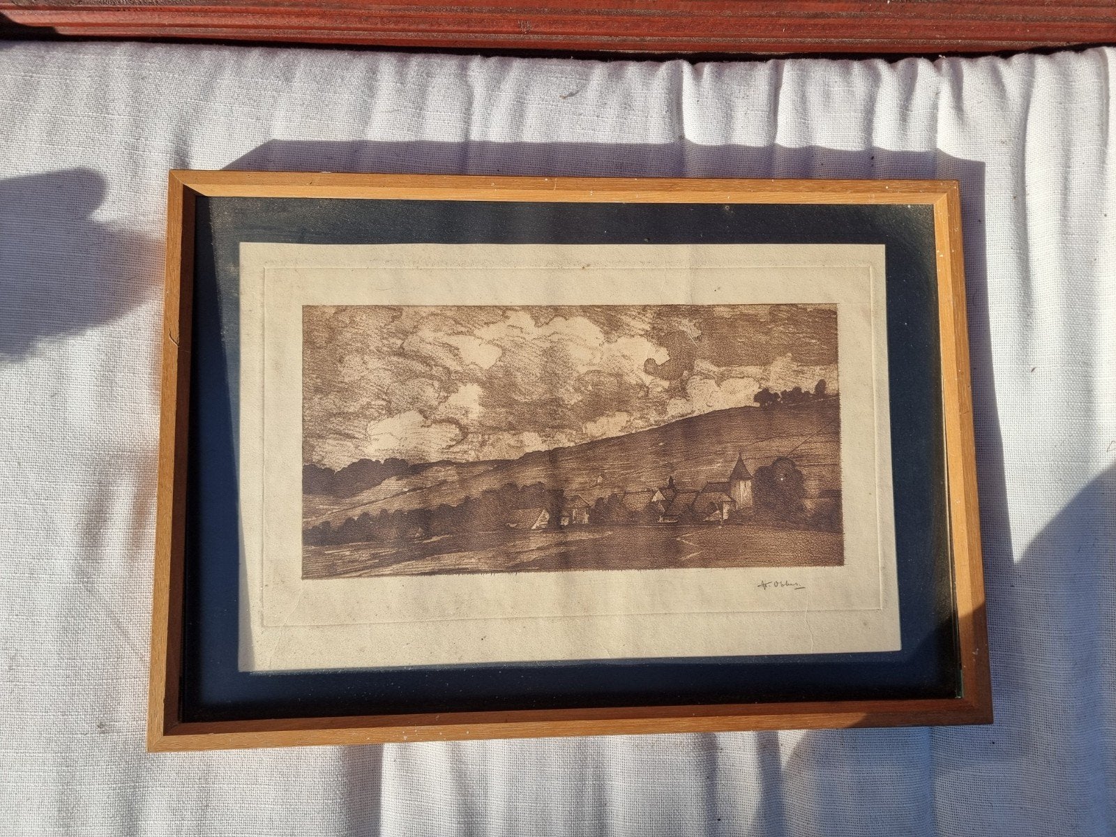 Een oud landschap uit de negentiende eeuw, Antiek en Kunst, Ophalen