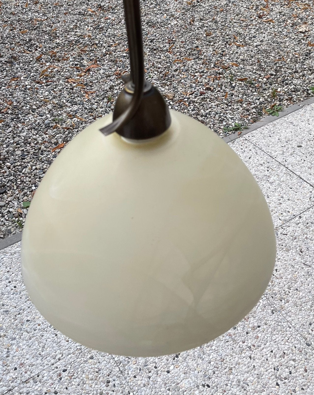 Klassieke hanglamp, glas met koper, Ophalen, Gebruikt, Klassiek, Overige fittingen