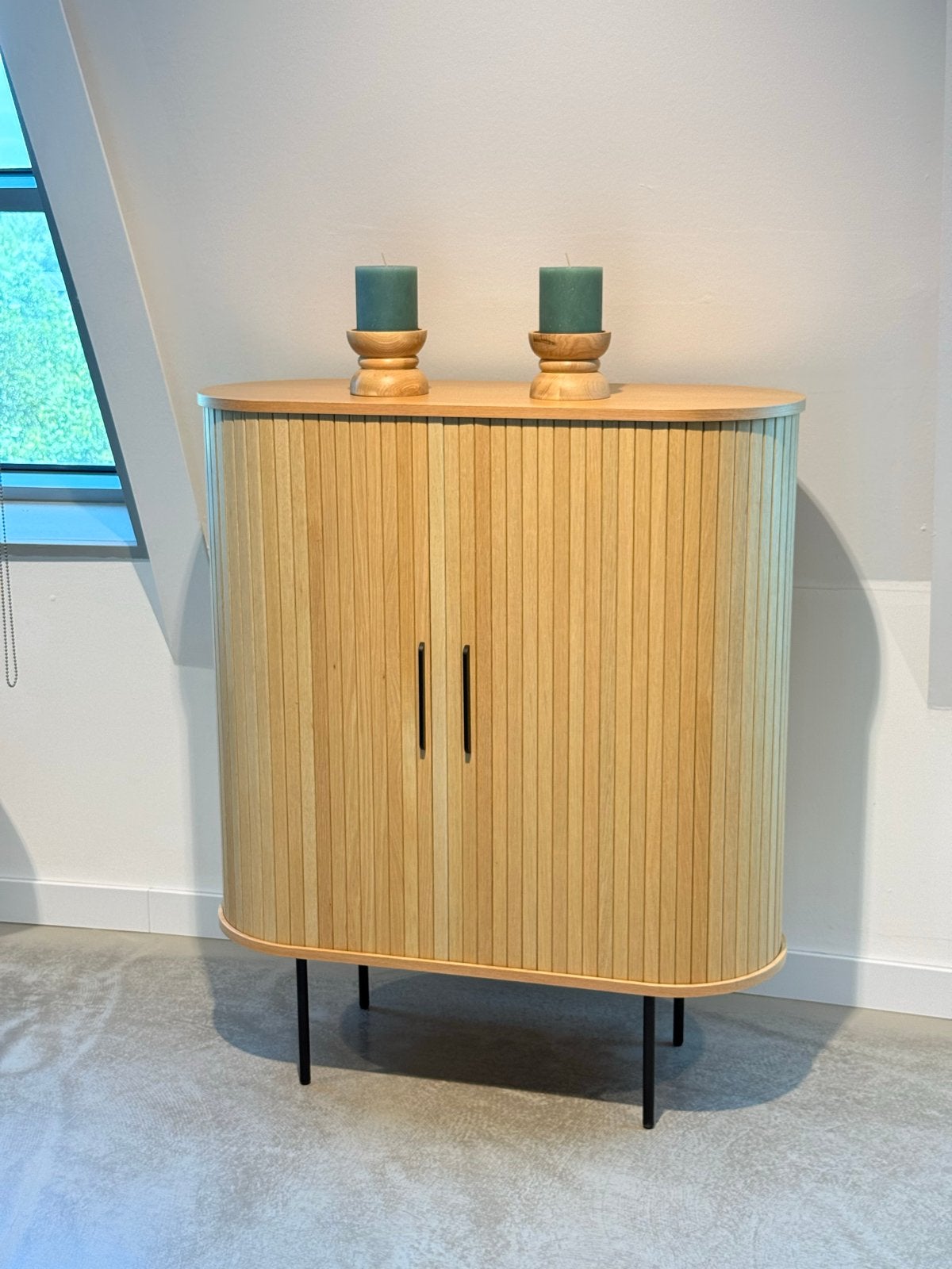Nieuwe houten kast met roldeuren - 118x100 cm, Ophalen, Nieuw