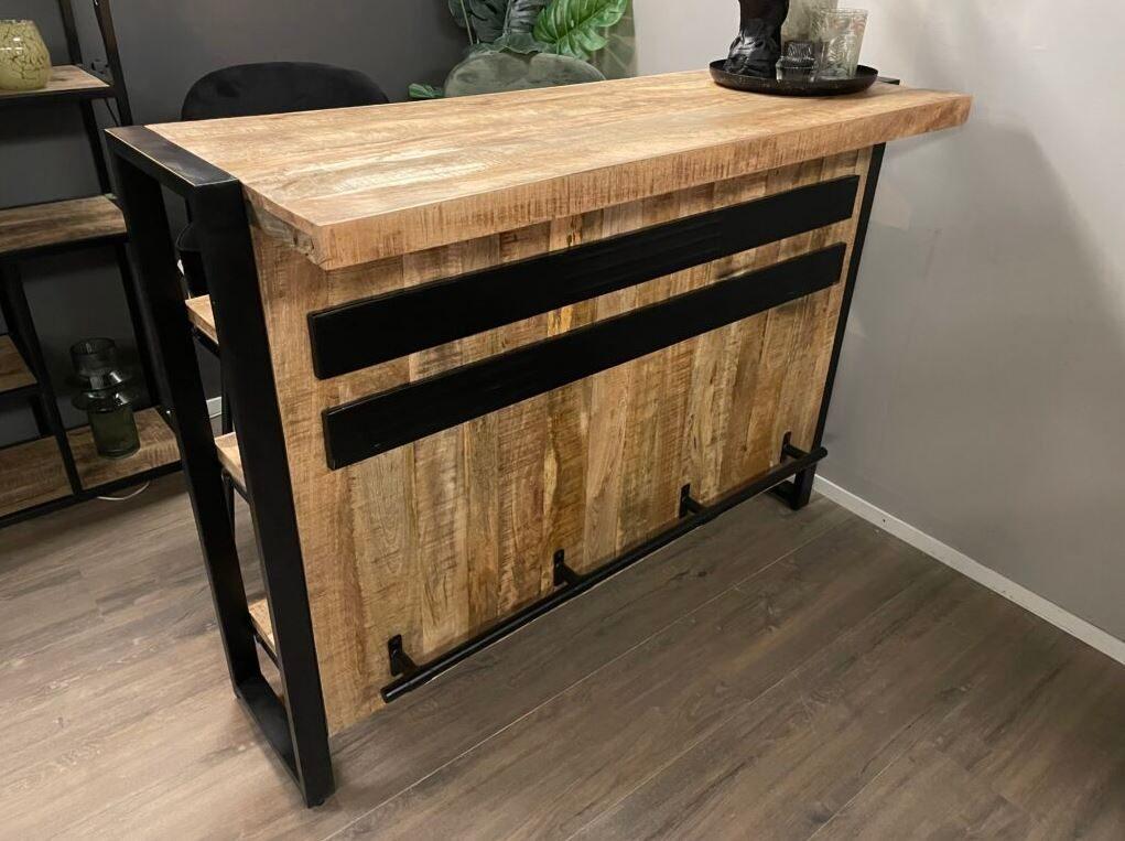 Barmeubel Mangohout 140 cm NIEUW VOORRAAD, Ophalen of Verzenden, Nieuw