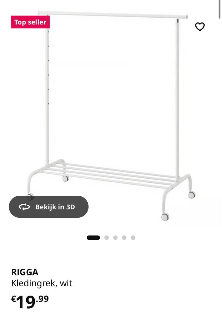 IKEA RIGGA Kledingrek, Ophalen, Zo goed als nieuw