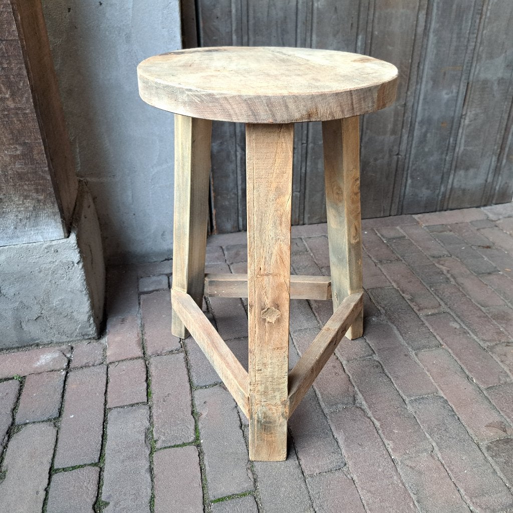 Landelijke houten Chinese kruk krukje sober *Etage3*, ., Nieuw, Ophalen of Verzenden, .