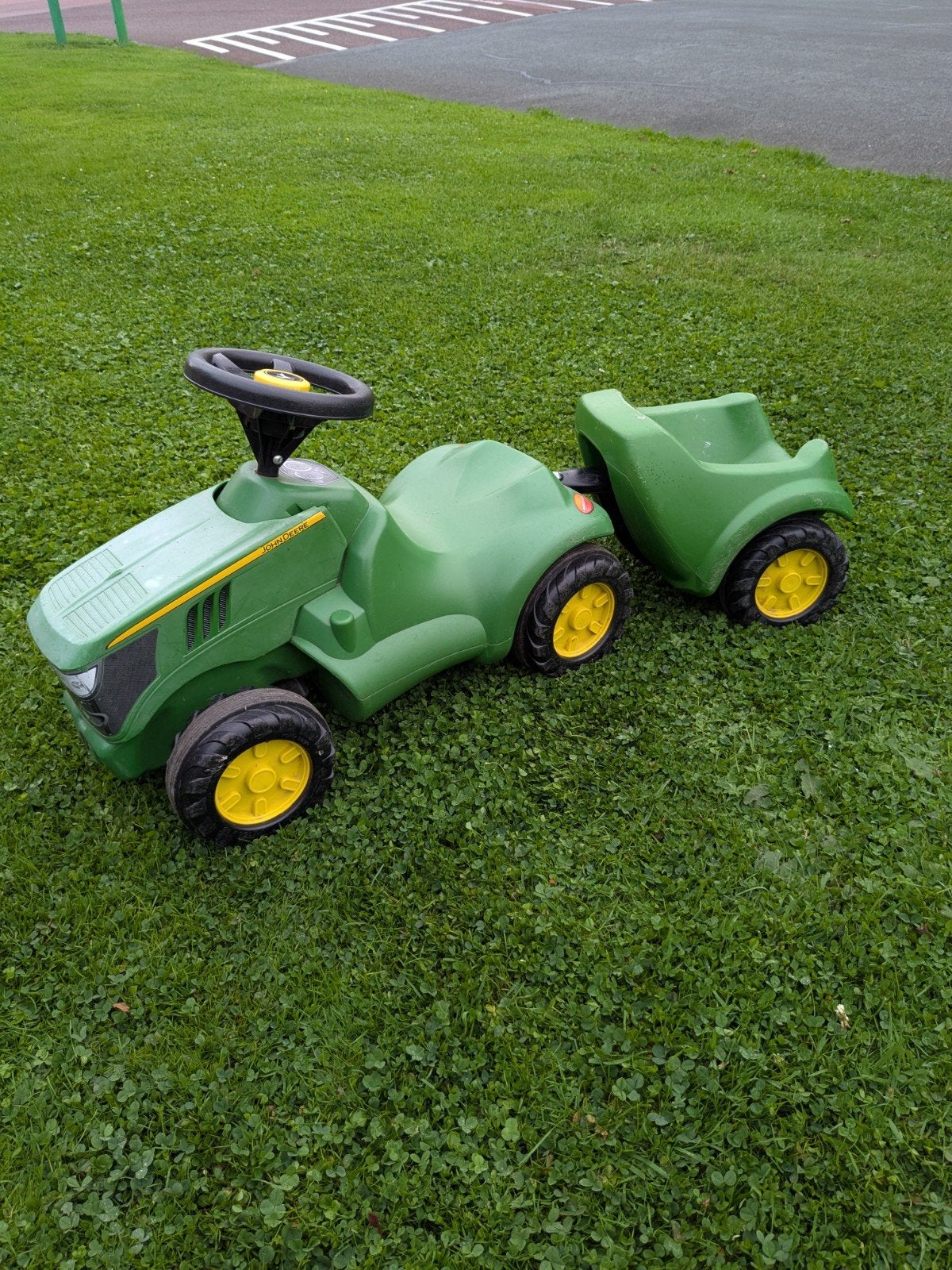 John Deere looptractor met aanhanger, Ophalen, Gebruikt