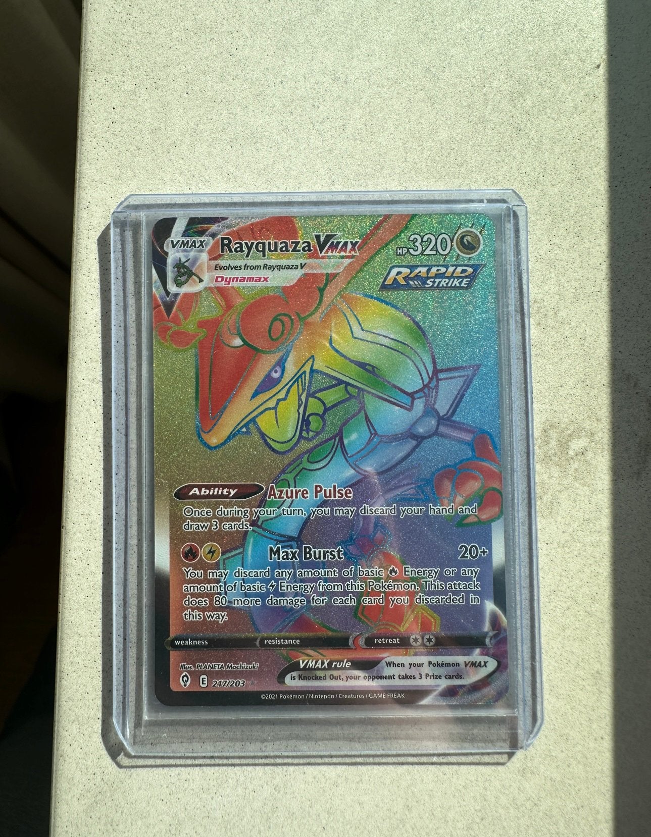 Rayquaza VMAX 217 Evolving Skies, Ophalen, Zo goed als nieuw